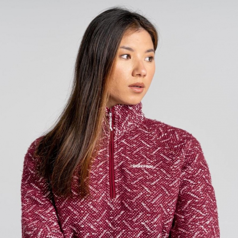 Chandails En Molleton Craghoppers Talladale Half Zip Femme Rouge | JWKO13596