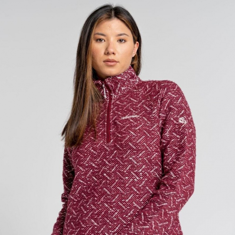 Chandails En Molleton Craghoppers Talladale Half Zip Femme Rouge | JWKO13596