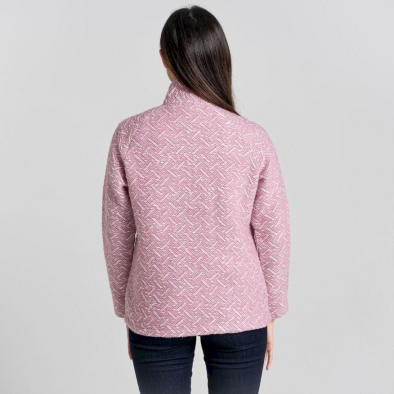 Chandails En Molleton Craghoppers Talladale Half Zip Femme Rose | WCHD03219