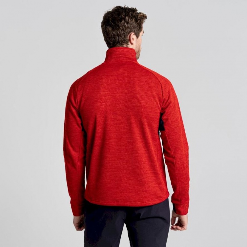 Chandails En Molleton Craghoppers Tarbert Half Zip Homme Rouge | STCA28693