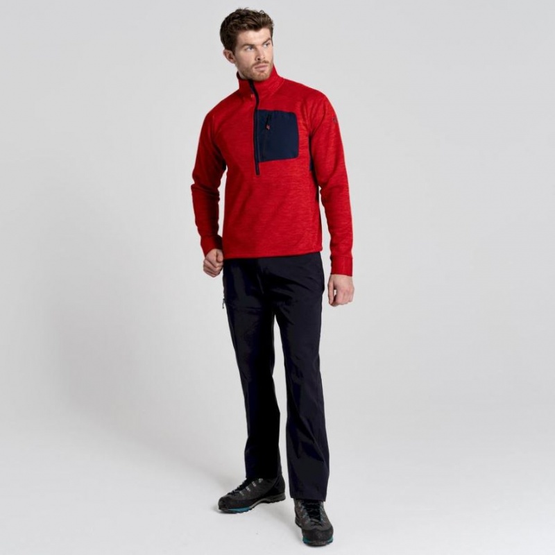 Chandails En Molleton Craghoppers Tarbert Half Zip Homme Rouge | STCA28693