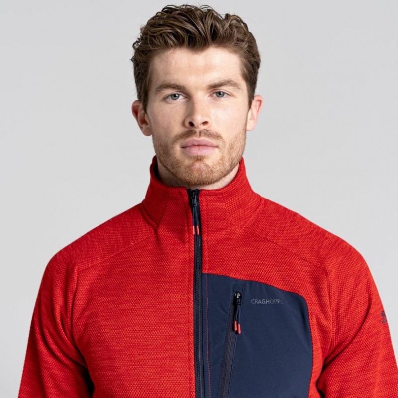 Chandails En Molleton Craghoppers Tarbert Half Zip Homme Rouge | STCA28693