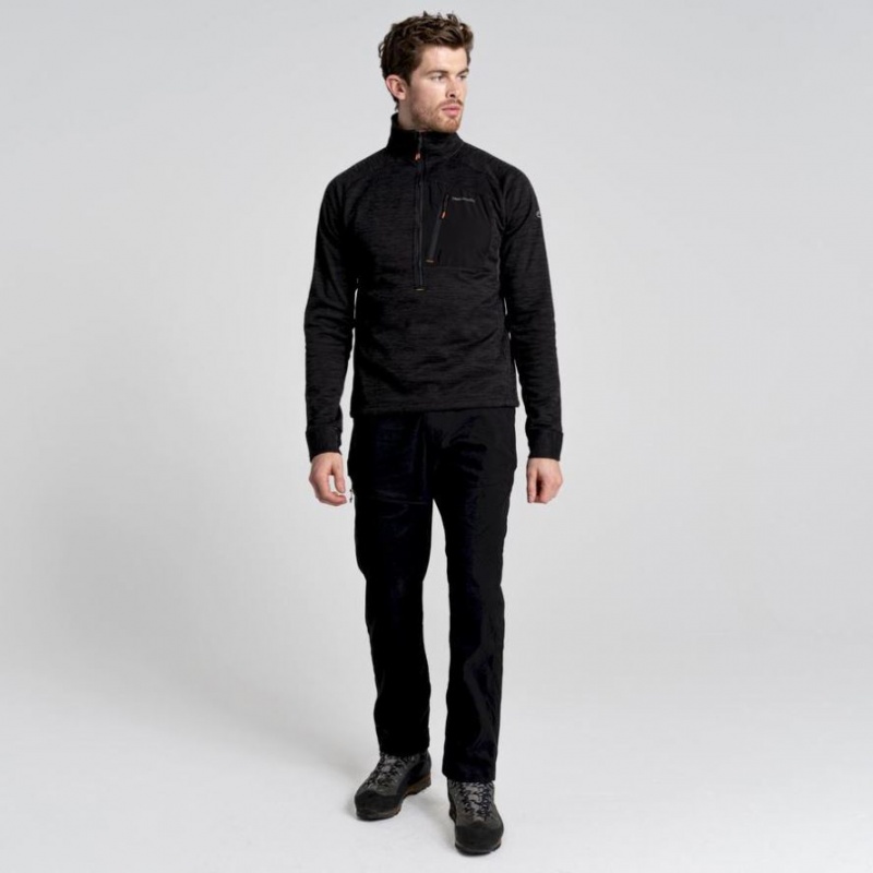 Chandails En Molleton Craghoppers Tarbert Half Zip Homme Noir | YWHN36451