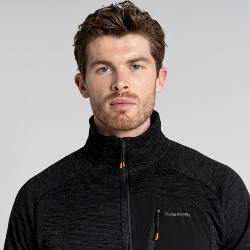 Chandails En Molleton Craghoppers Tarbert Half Zip Homme Noir | YWHN36451