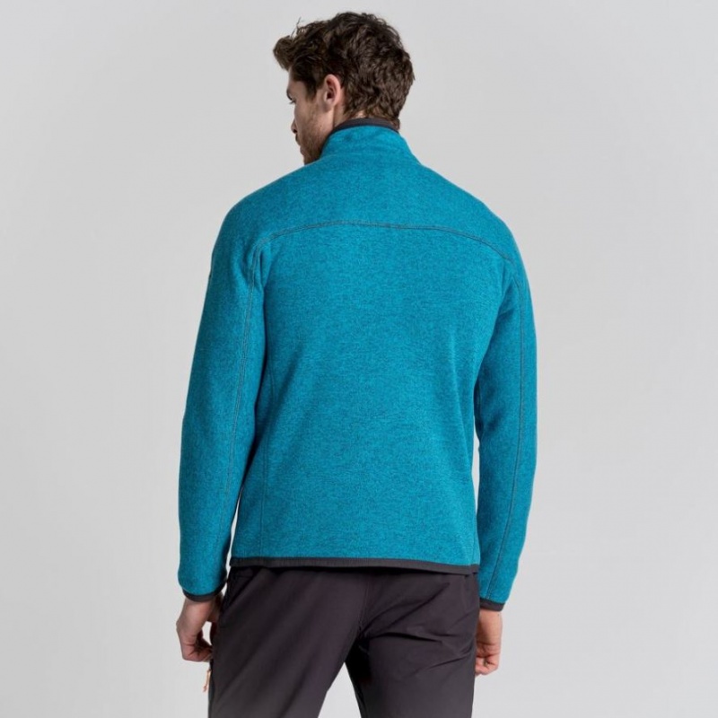 Chandails En Molleton Craghoppers Torney Half Zip Homme Turquoise | JPDQ07296