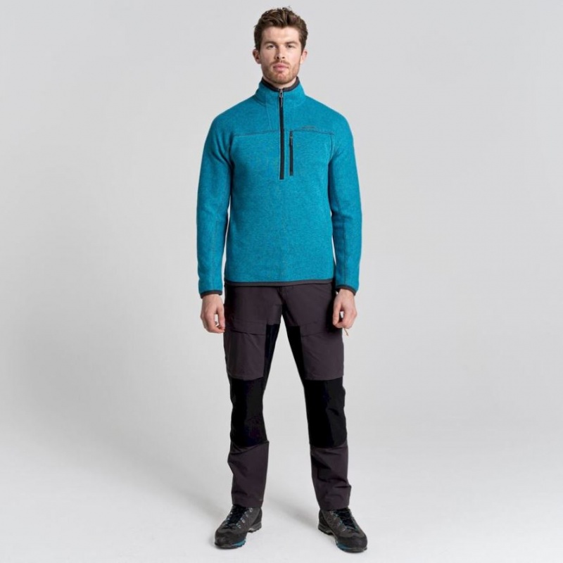 Chandails En Molleton Craghoppers Torney Half Zip Homme Turquoise | JPDQ07296