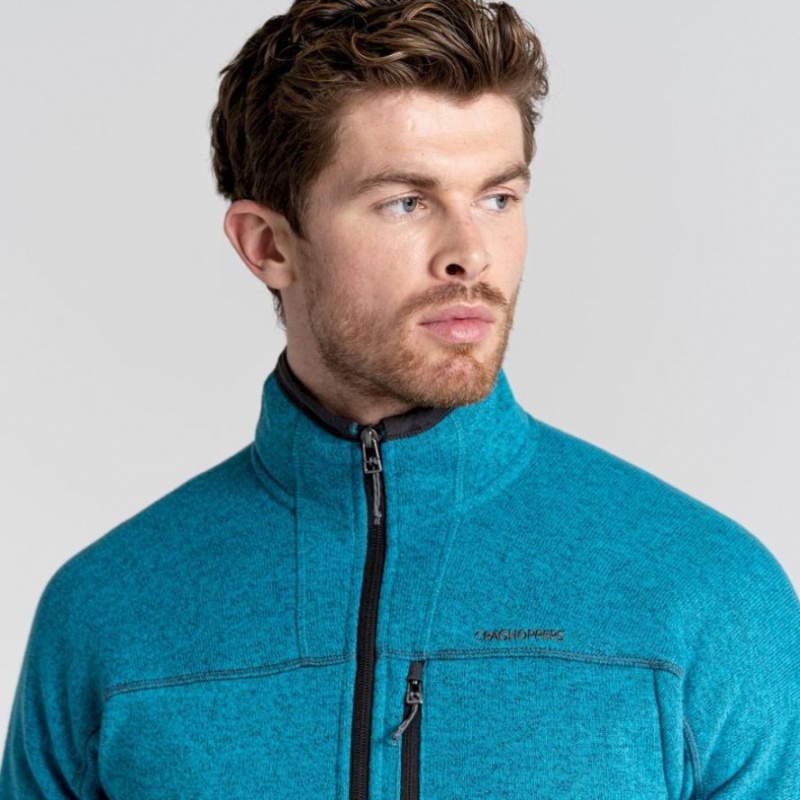 Chandails En Molleton Craghoppers Torney Half Zip Homme Turquoise | JPDQ07296