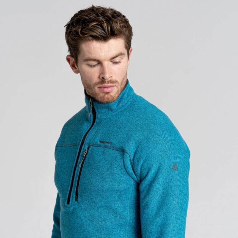 Chandails En Molleton Craghoppers Torney Half Zip Homme Turquoise | JPDQ07296