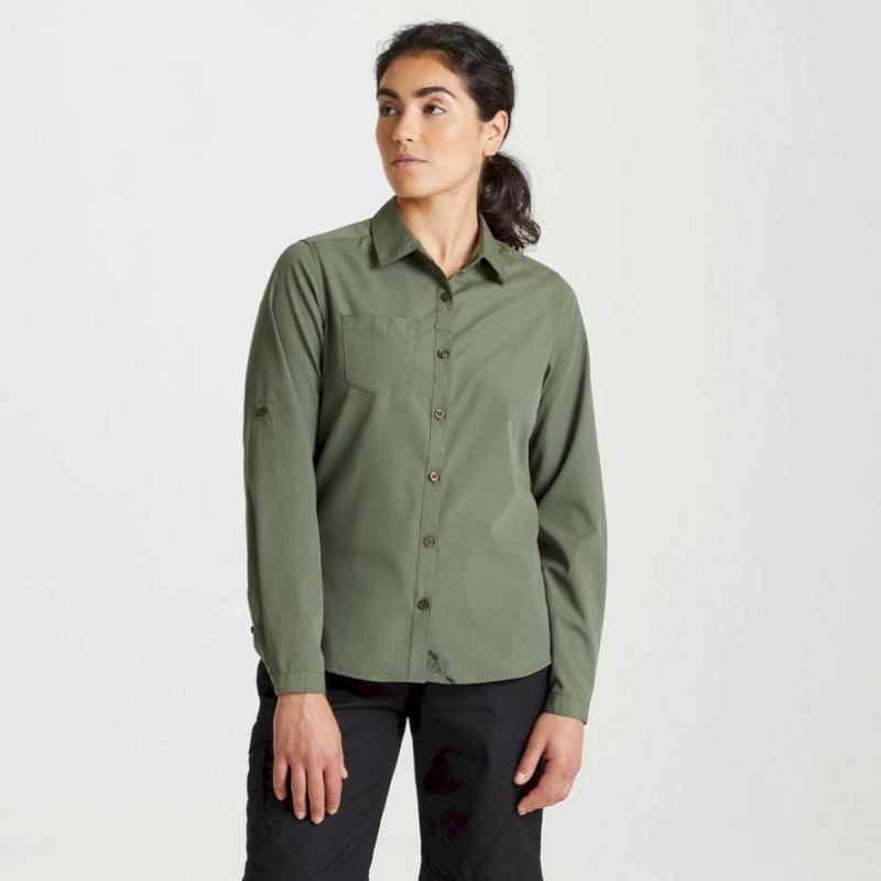 Chemises Craghoppers Expert Kiwi Long Sleeve Femme Vert Foncé | UNTD87165