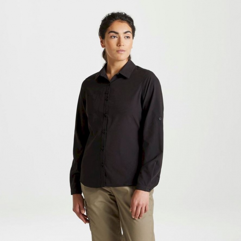 Chemises Craghoppers Expert Kiwi Long Sleeve Femme Noir | QFZY47915