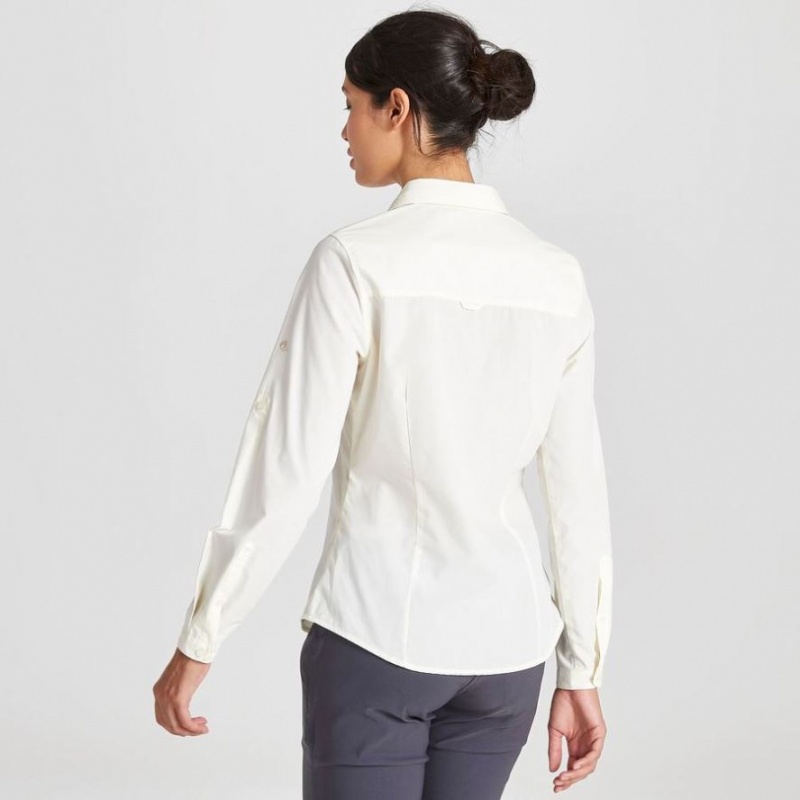 Chemises Craghoppers Kiwi II Long Sleeve Femme Blanche | ZSDN21340