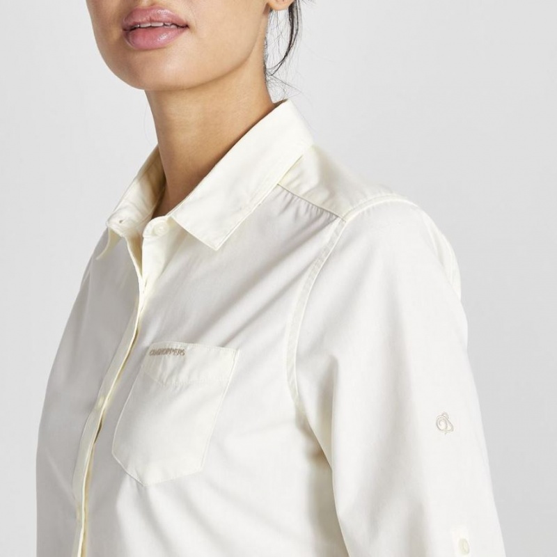 Chemises Craghoppers Kiwi II Long Sleeve Femme Blanche | ZSDN21340