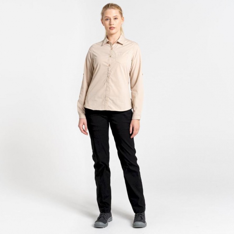 Chemises Craghoppers Kiwi II Long Sleeve Femme Kaki | XVHF08639