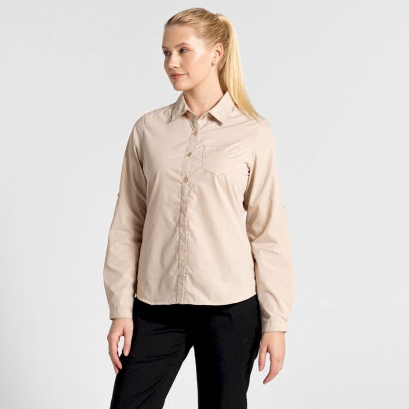 Chemises Craghoppers Kiwi II Long Sleeve Femme Kaki | XVHF08639