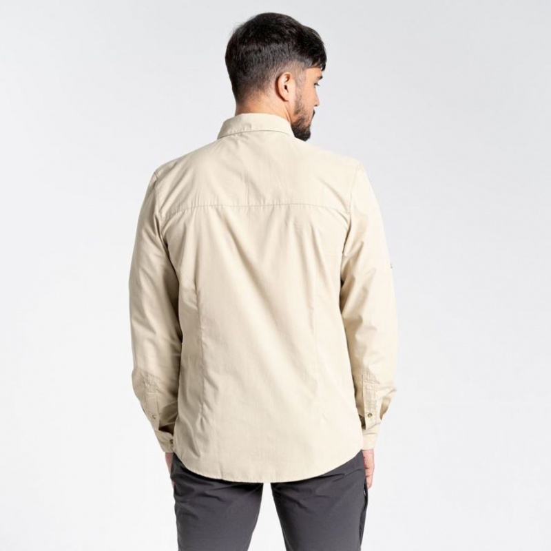 Chemises Craghoppers Kiwi Ridge Long Sleeve Homme Beige | WLJU35078