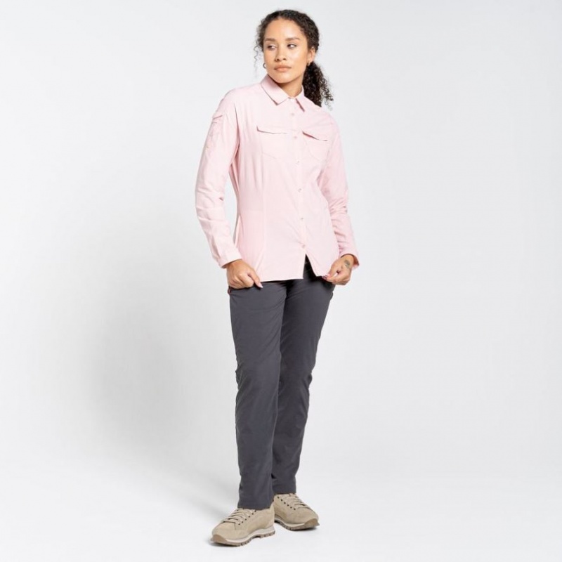 Chemises Craghoppers NosiLife Adventure II Long Sleeve Femme Rose | MFBJ16802