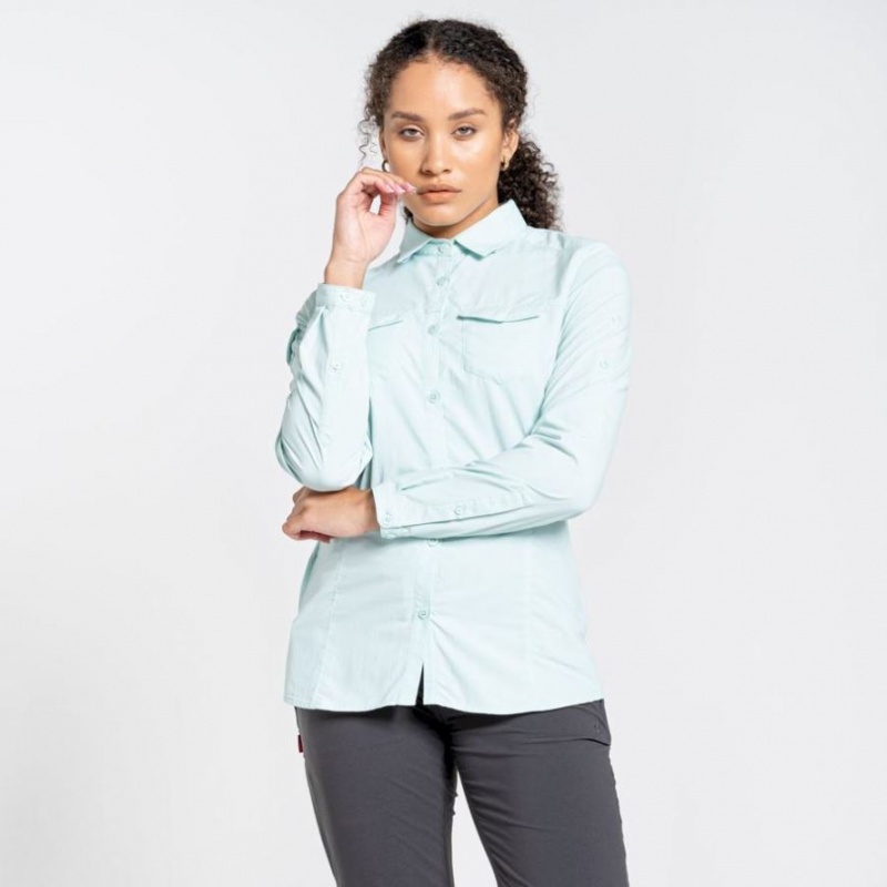 Chemises Craghoppers NosiLife Adventure II Long Sleeve Femme Turquoise | JGRS62154