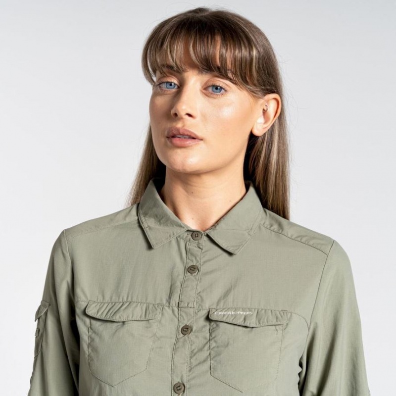 Chemises Craghoppers NosiLife Adventure II Long Sleeve Femme Vert Olive | GYCS60918