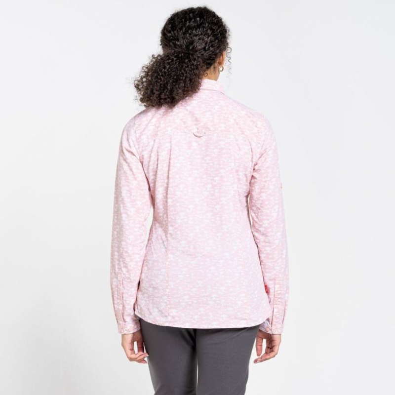 Chemises Craghoppers NosiLife Callo Long Sleeve Femme Rose | OVPY63021