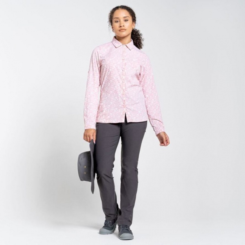 Chemises Craghoppers NosiLife Callo Long Sleeve Femme Rose | OVPY63021