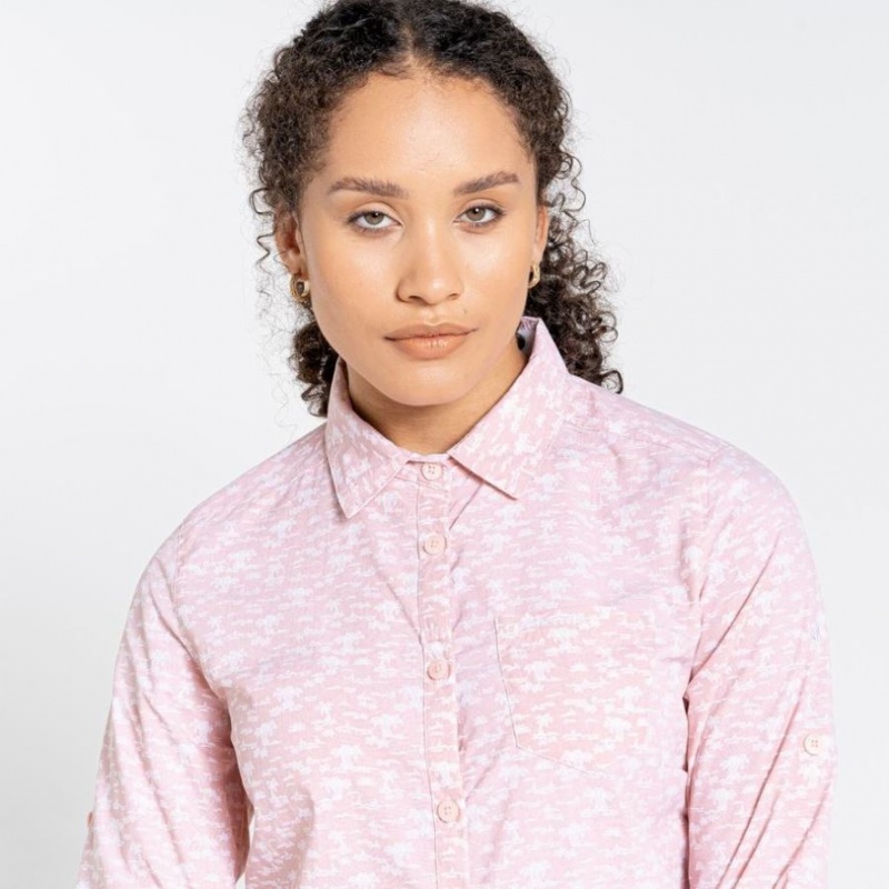 Chemises Craghoppers NosiLife Callo Long Sleeve Femme Rose | OVPY63021