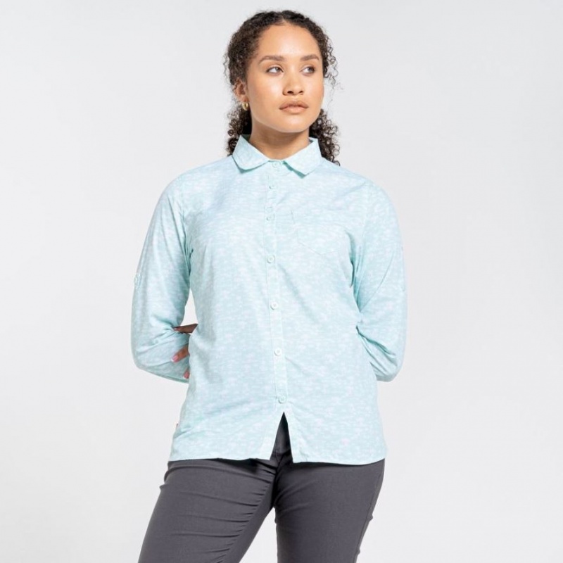 Chemises Craghoppers NosiLife Callo Long Sleeve Femme Vert | YJOD35472