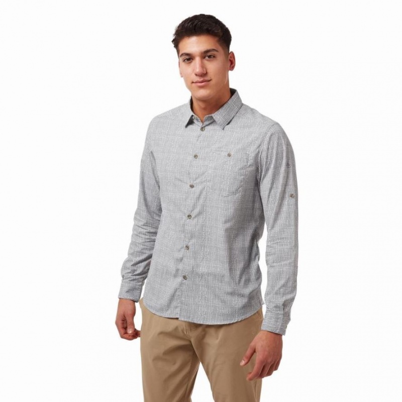 Chemises Craghoppers NosiLife Lester Long Sleeve Homme Grise | WNLX75108