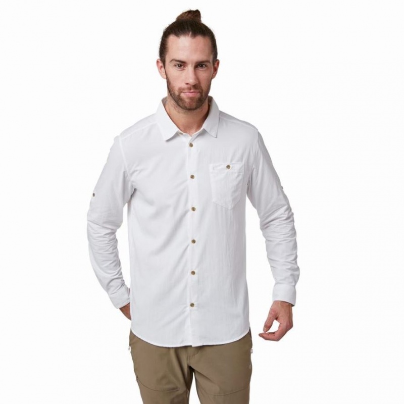 Chemises Craghoppers NosiLife Nuoro Long Sleeve Homme Blanche | OHCE50791