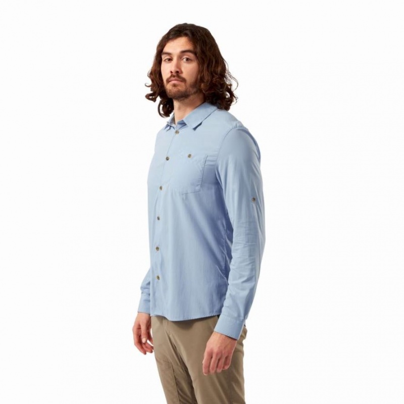 Chemises Craghoppers NosiLife Nuoro Long Sleeve Homme Bleu | ITMY89435