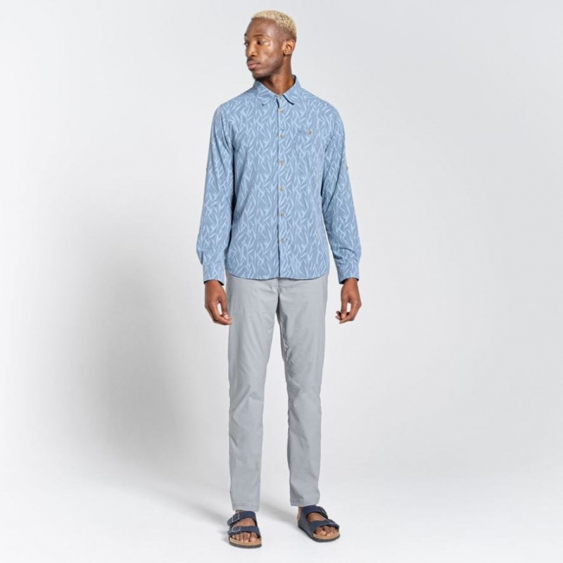 Chemises Craghoppers NosiLife Pinyon Long Sleeve Homme Bleu | QZAC05827