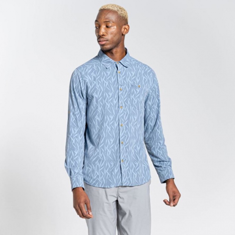 Chemises Craghoppers NosiLife Pinyon Long Sleeve Homme Bleu | QZAC05827