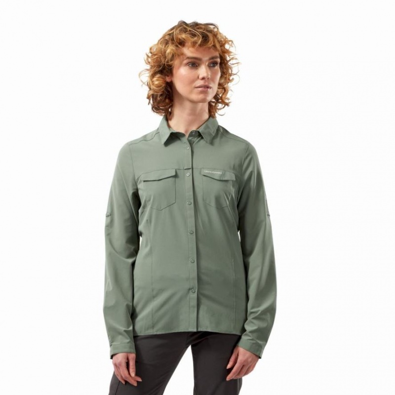 Chemises Craghoppers NosiLife Pro III Long Sleeve Femme Vert Olive | YMCW41709