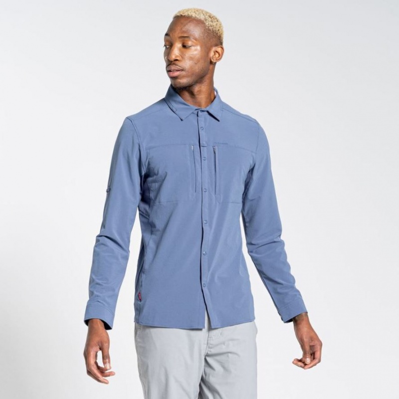 Chemises Craghoppers NosiLife Pro IV Long Sleeve Homme Bleu | CPYV04986