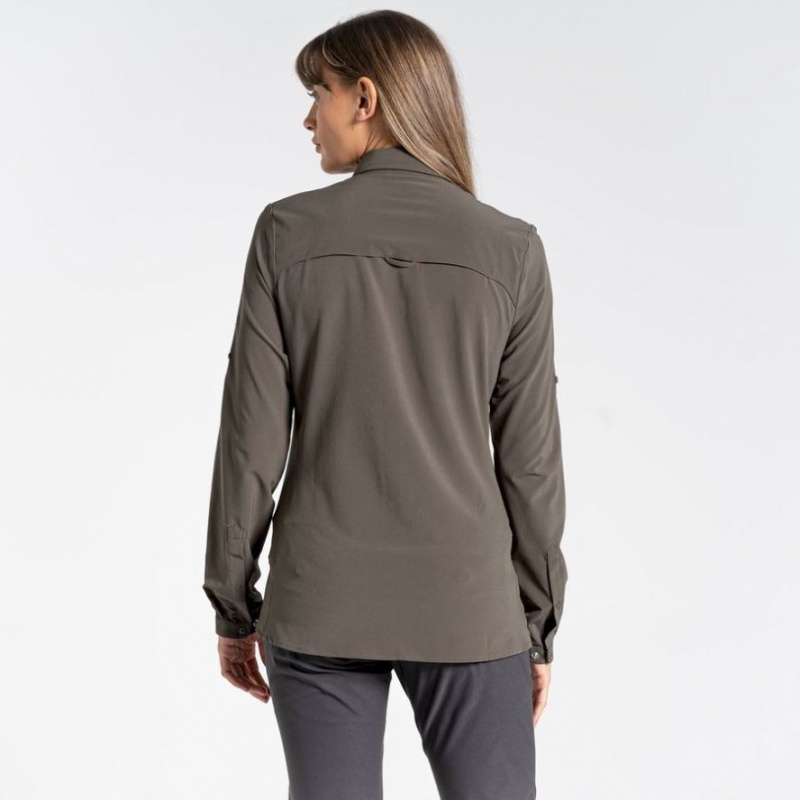 Chemises Craghoppers NosiLife Pro IV Long Sleeve Femme Kaki | SJBN97032