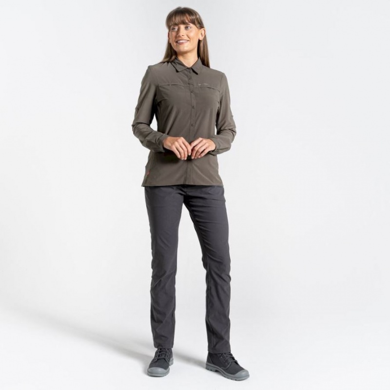 Chemises Craghoppers NosiLife Pro IV Long Sleeve Femme Kaki | SJBN97032