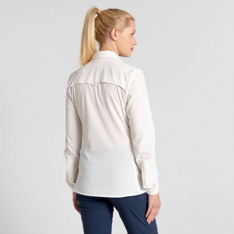 Chemises Craghoppers NosiLife Pro IV Long Sleeve Femme Blanche | ENHA06321