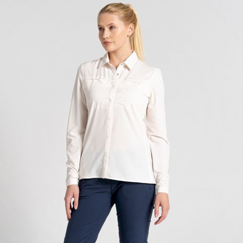 Chemises Craghoppers NosiLife Pro IV Long Sleeve Femme Blanche | ENHA06321