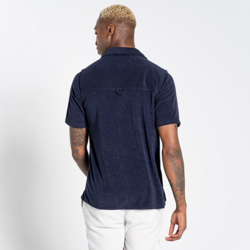 Chemises Craghoppers Nosibotanical Cholla Corta Sleeve Homme Bleu Marine | LNUH90341