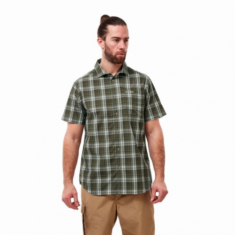 Chemises Craghoppers Vernon Corta Sleeve Homme Vert | UBEK85361