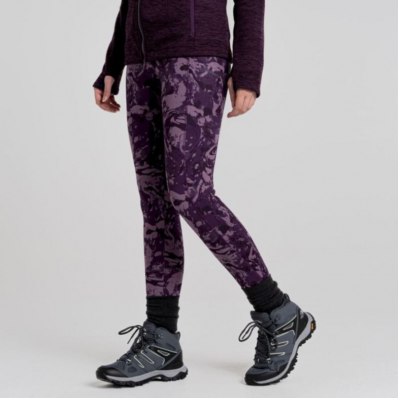 Leggings Craghoppers Kiwi Thermal Femme Violette | JKDE43785