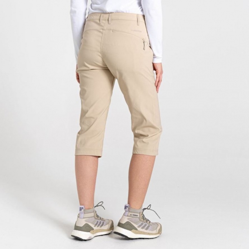 Pantalon Craghoppers Kiwi Pro II Crop Femme Beige | DXWT30426