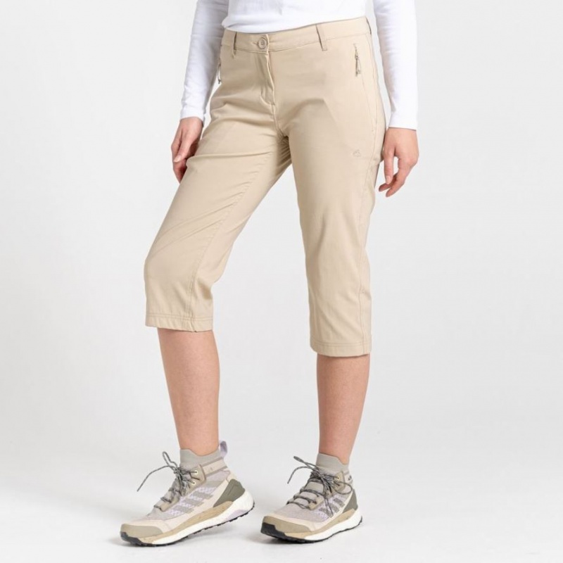 Pantalon Craghoppers Kiwi Pro II Crop Femme Beige | DXWT30426