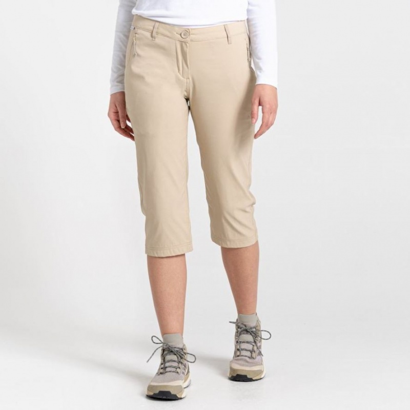 Pantalon Craghoppers Kiwi Pro II Crop Femme Beige | DXWT30426