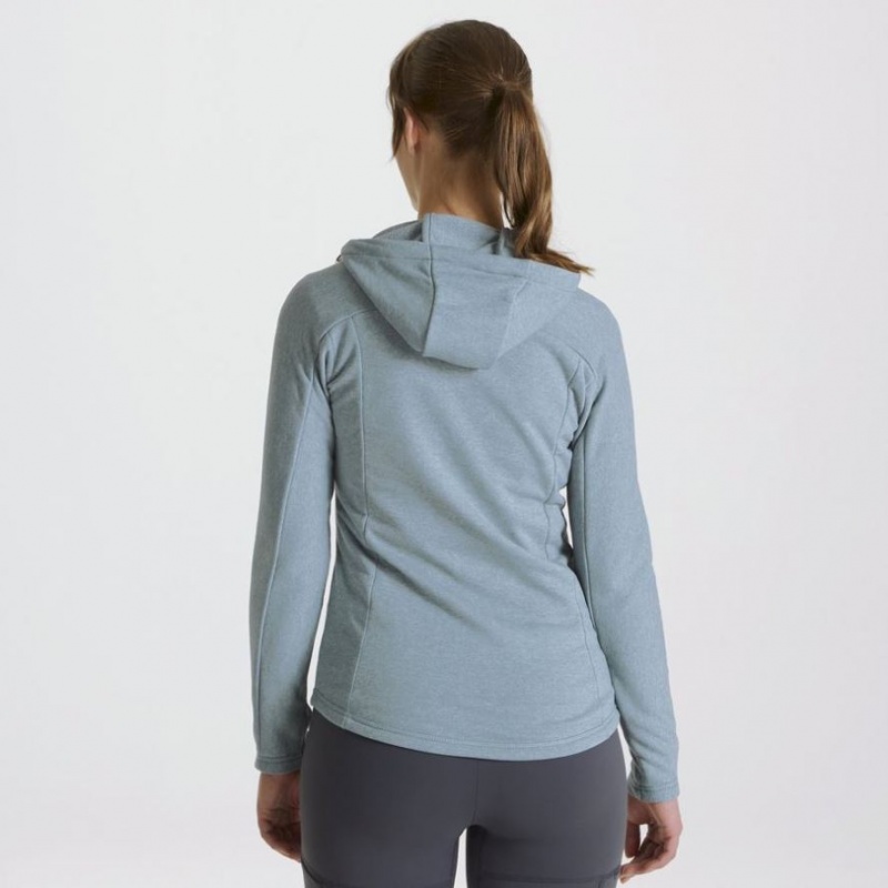 Sweat À Capuche Craghoppers Dynamic Half Zip Femme Turquoise | HVIS17089