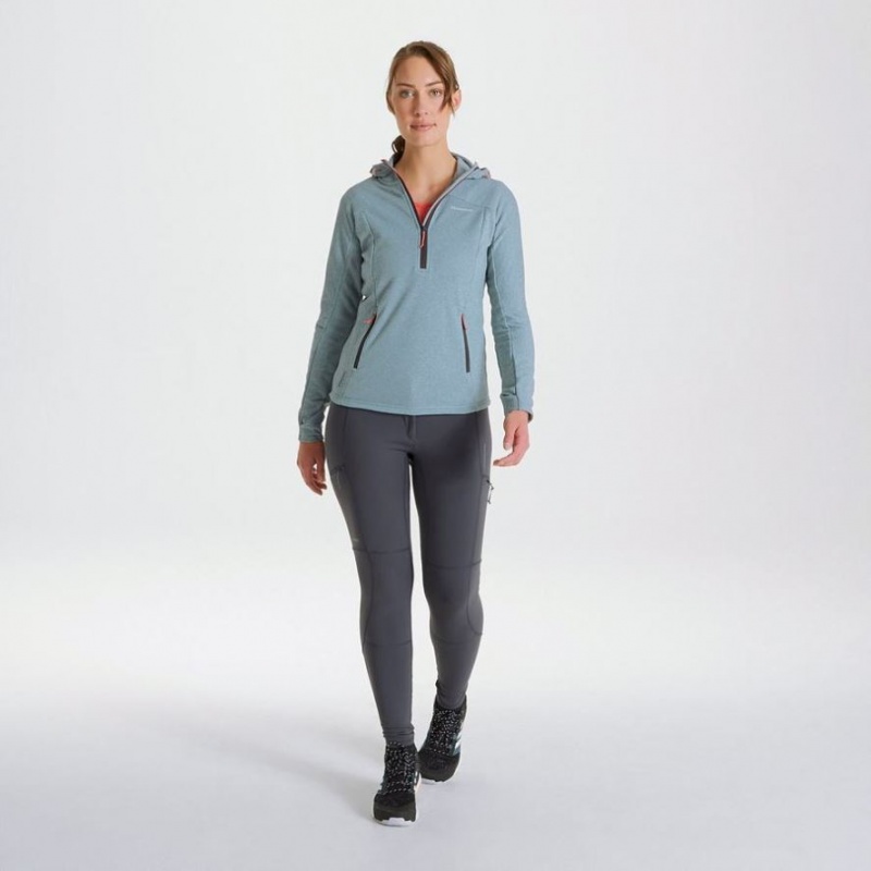 Sweat À Capuche Craghoppers Dynamic Half Zip Femme Turquoise | HVIS17089