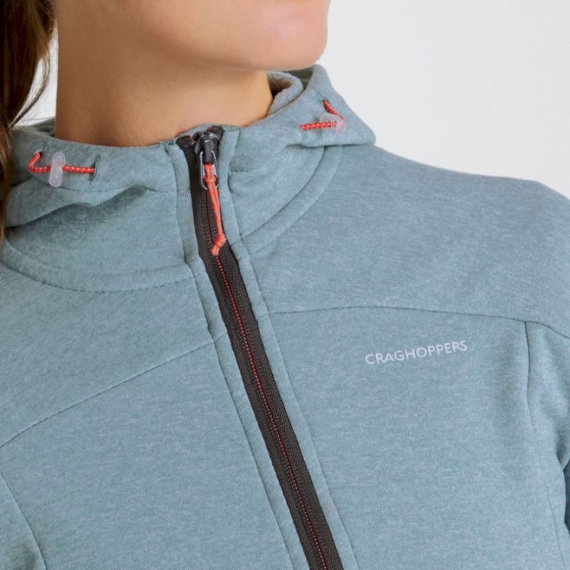 Sweat À Capuche Craghoppers Dynamic Half Zip Femme Turquoise | HVIS17089