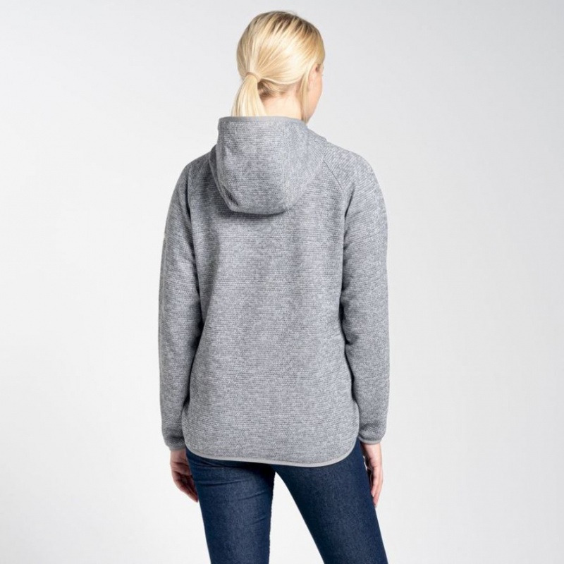 Sweat À Capuche Craghoppers Elena Half Zip Femme Grise | BMAG04172