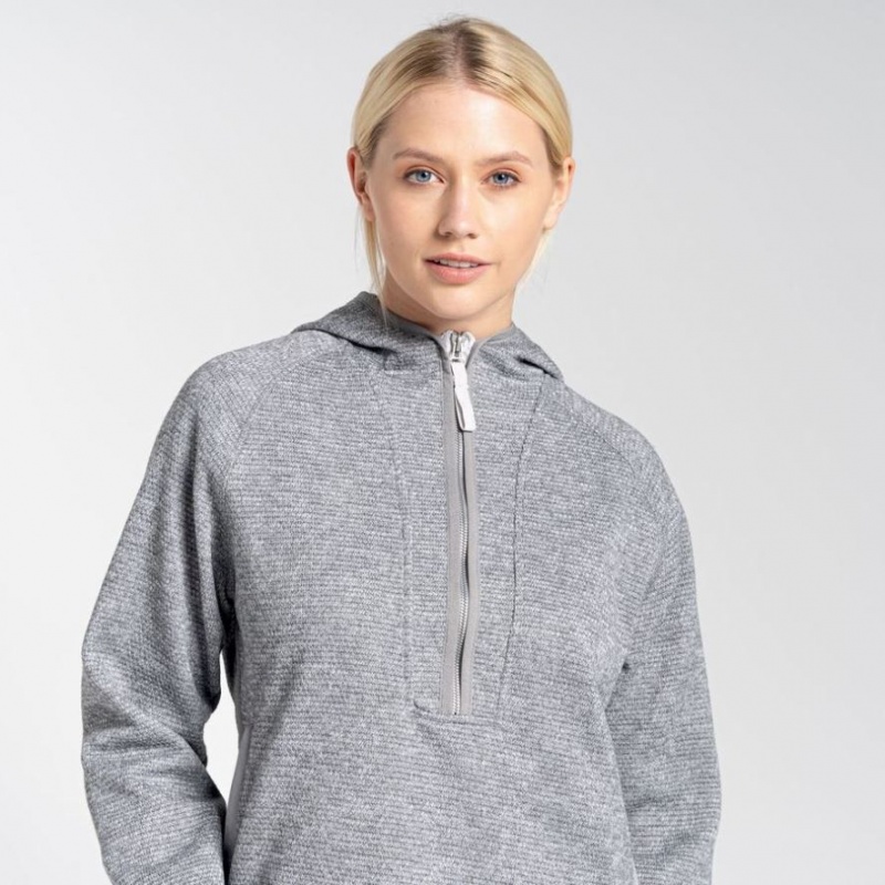 Sweat À Capuche Craghoppers Elena Half Zip Femme Grise | BMAG04172