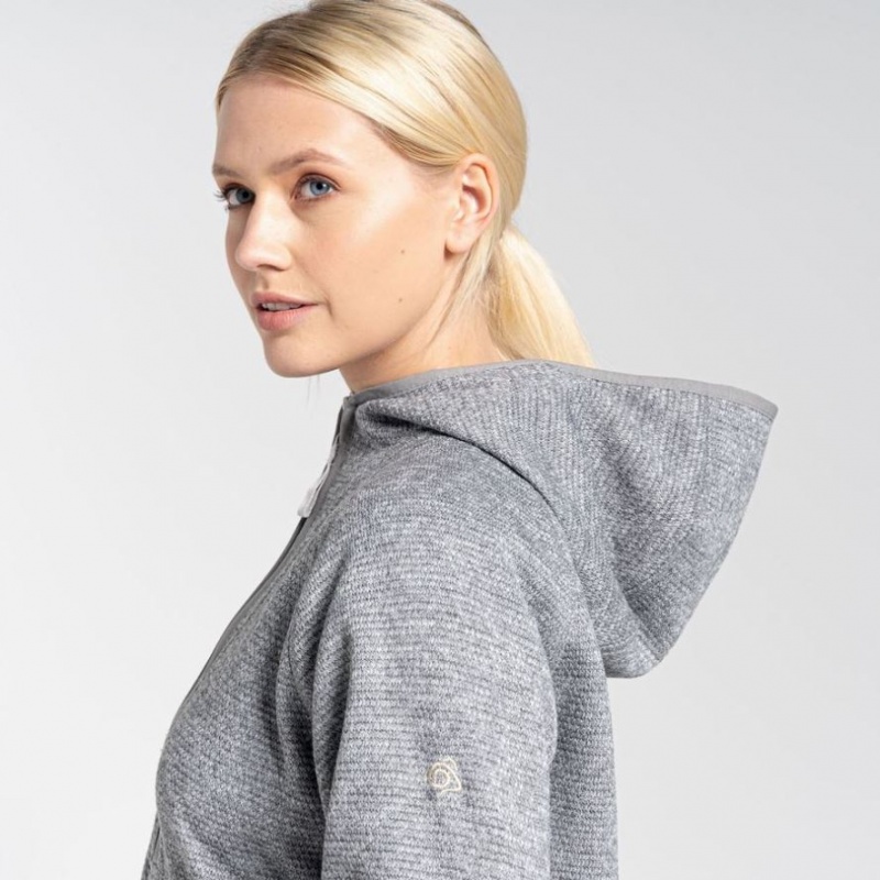 Sweat À Capuche Craghoppers Elena Half Zip Femme Grise | BMAG04172