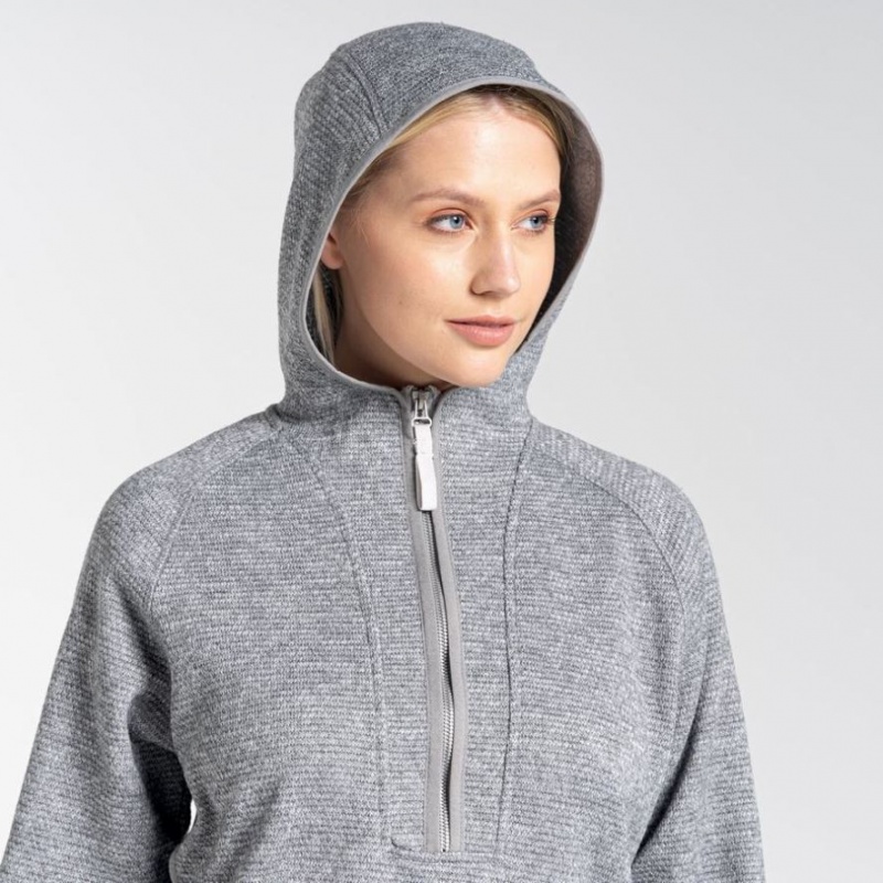 Sweat À Capuche Craghoppers Elena Half Zip Femme Grise | BMAG04172